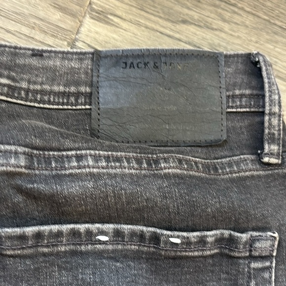 Jack & Jones | Black Charcoal Distressed Slim Fit Jeans Size 33x32 - Picture 14 of 14